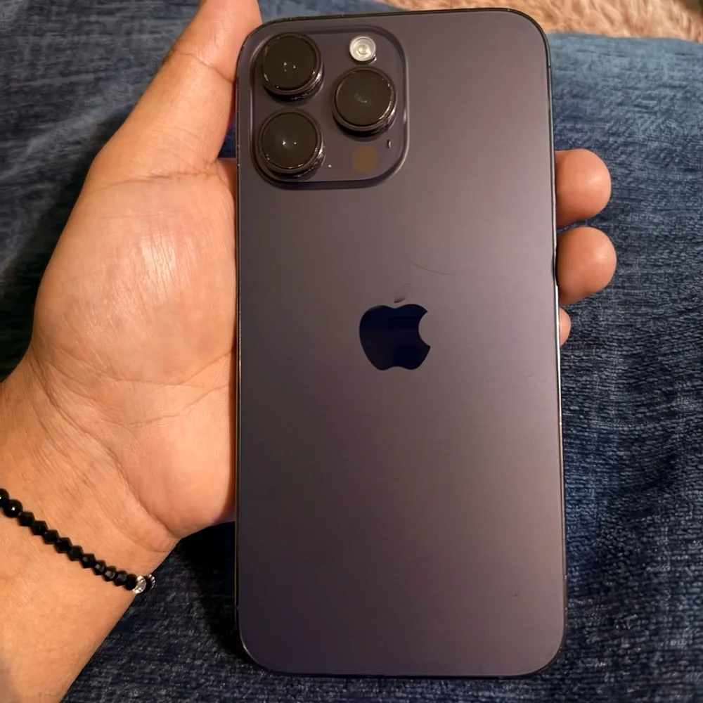 Black Smartphone with Purple Display